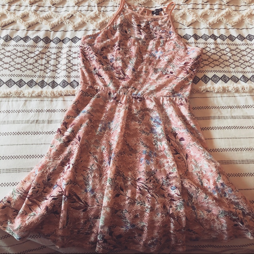 Floral Pink Lily Rose Dress